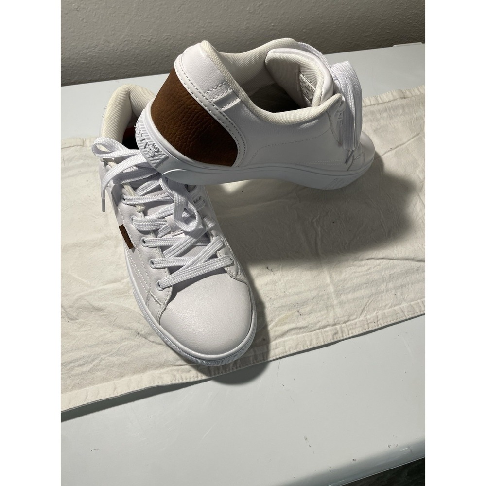 Levi's Men's White Brown Synthetic Low Top Sneakers Lace Up 51949571X1